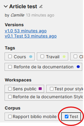 Add an article to a corpus