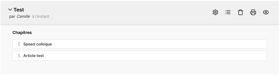 Interface du gestionnaire de corpus