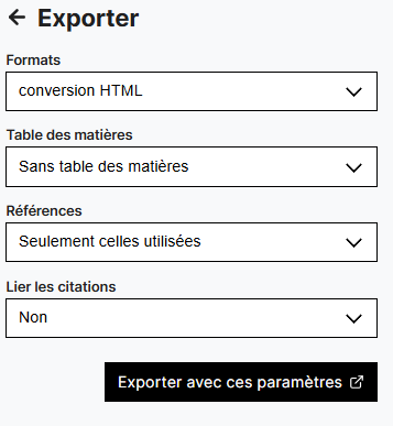 Boîte d'export